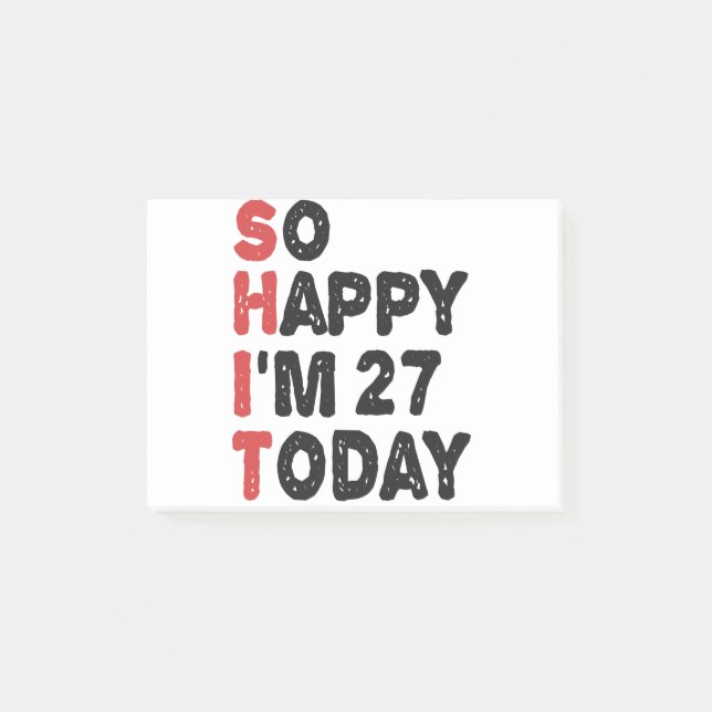 Post-it® 27e anniversaire So Happy I'm 27 Aujourd'hui Cadea (Devant)