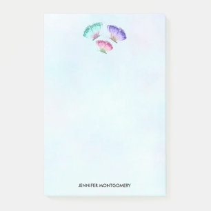 Post-it® 3 Mignons Papillons Pastel Aquarelle Colorée