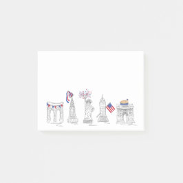 Post-it® 4 juillet Patriotic Americana Love USA NYC America