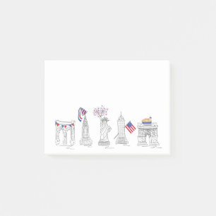 Post-it® 4 juillet Patriotic Americana Love USA NYC America