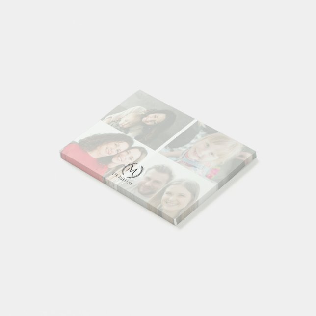 Post-it® 4 Monogrammes photo Personnaliser les notes post-i (Incliné)