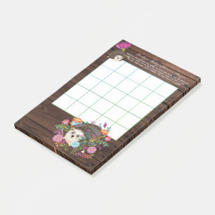 Post-it® 50 x Feuilles de Jeu BINGO pour bébé - Hérisson