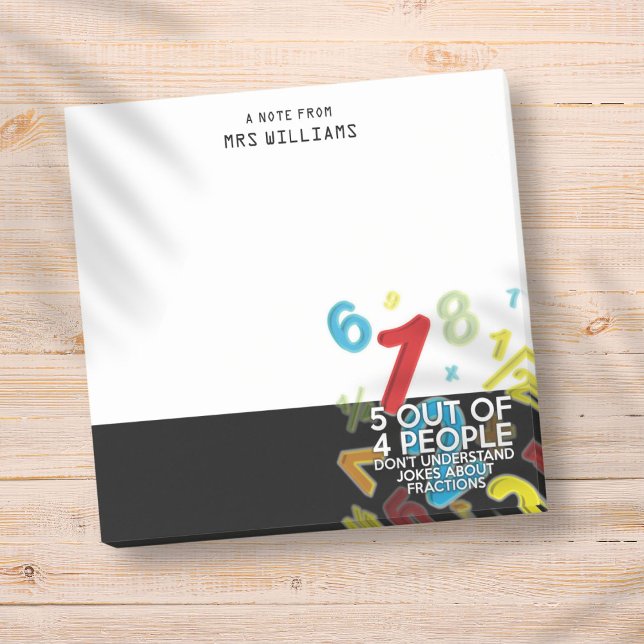 Post-it® 5 SUR 4 PERSONNES Citation Math Personnalisée (5 OUT OF 4 PEOPLE Math Joke Personalized Post-it Notes)