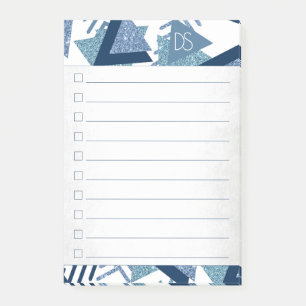 Post-it® 80s Luxe Abstrait Liste de contrôle Turquoise et