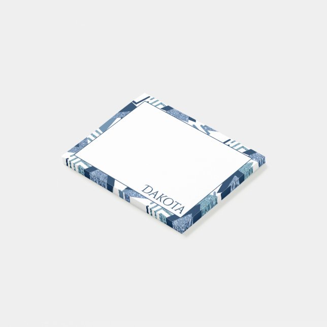 Post-it® 80s Luxe Abstrait | Turquoise et bleu marine (Incliné)