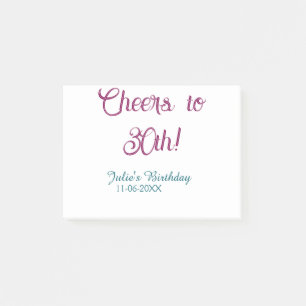 Post-it® À 30 ans nom date mauve bleu élégant
