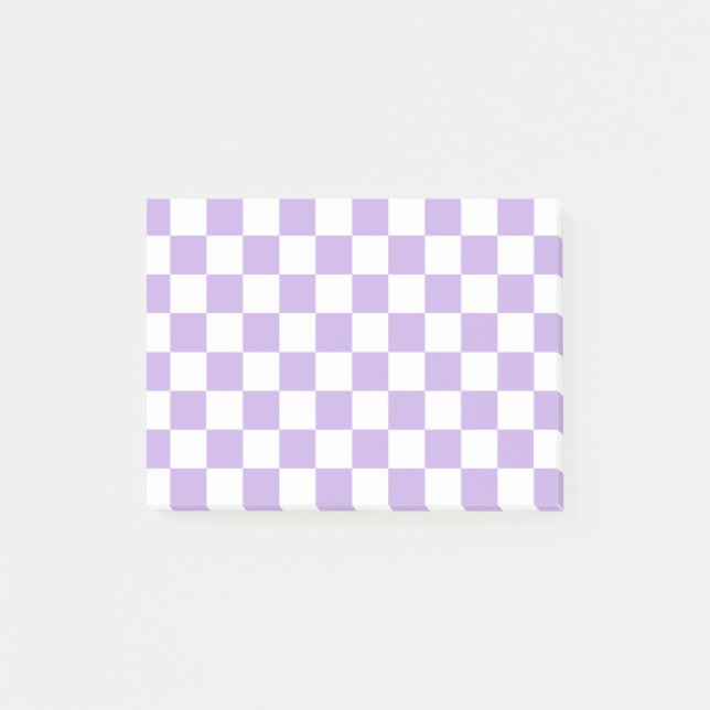 Post-it® à damiers Lavande et blanc (Devant)
