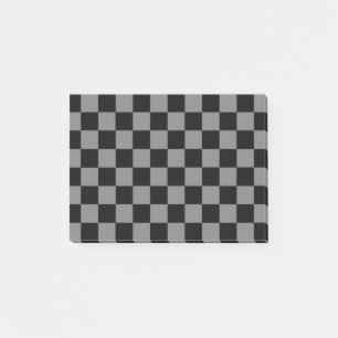 Post-it® à damiers noir et gris charbon