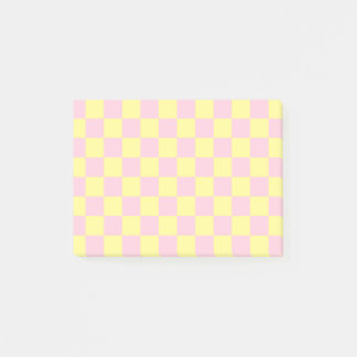 Post-it® à damiers rose et jaune doux