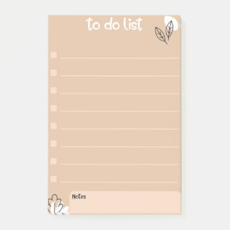 Post-it® À faire Liste avec style de design floral