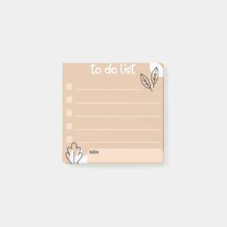 Post-it® À faire Liste avec style de design floral