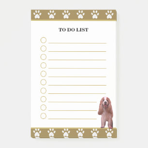 Post-it® À faire Liste & Cocker Spaniel Chien avec Motif Pa