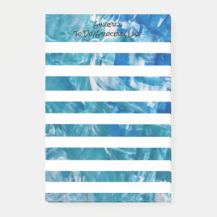 Post-it® À faire/liste d'épicerie Turquoise Bleu Blanc Post