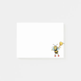 Post-it® Abeille au miel mignonne moderne sur blanc