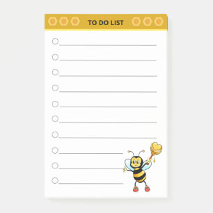 Post-it® Abeille miel mignonne sur blanc
