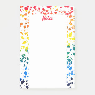 Post-it® Abstrait Terrazzo Mosaic coloré Rainbow Motif