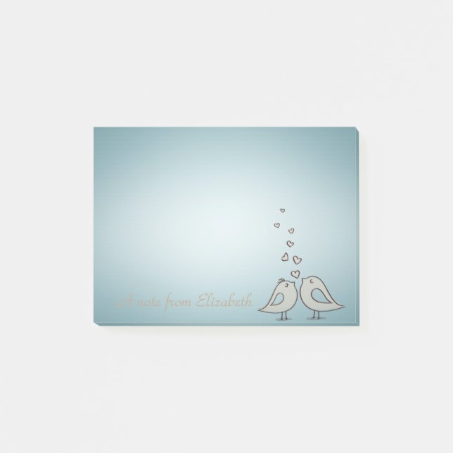 Post-it® Adorable Mignonne Oiseaux En Amour -Personnalisé (Devant)