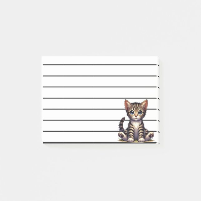 Post-it® Adorable Tabby Kitten Aux Yeux Bleus (Devant)