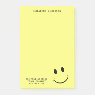 Post-it® Adresse personnalisée du joli visage jaune