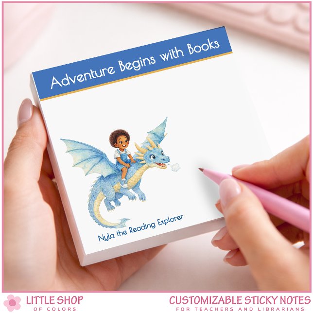 Post-it® Adventure Begins with a Book Personalized Book Lov (Créateur téléchargé)