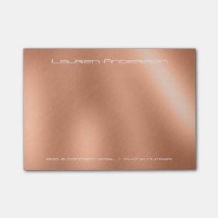 Post-it® Affaires roses de bureau d'or d'en cuivre