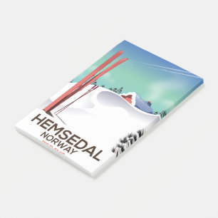 Post-it® Affiche de voyage de ski à Hemsedal en Norvège