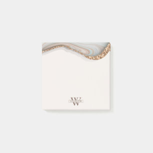 Post-it® Agate Pierre Marbre Nom du monogramme