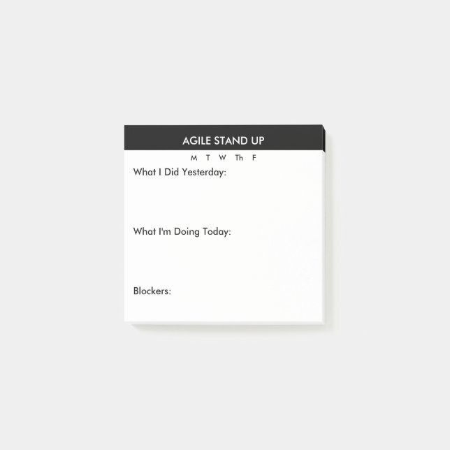 Post-it® Agile Stand Up Prep Notes (Devant)