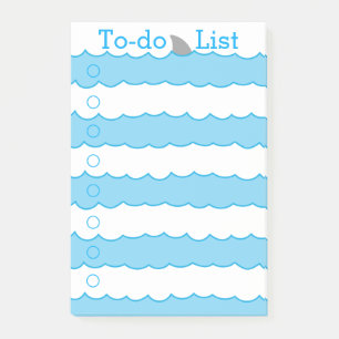Post-it® Aileron drôle lunatique de requin et liste de