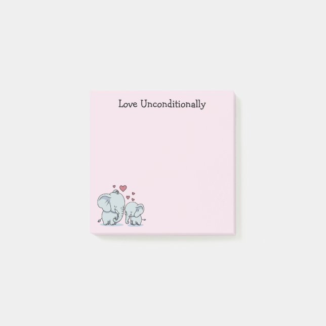 Post-it® Aimer les éléphants inconditionnels (Devant)