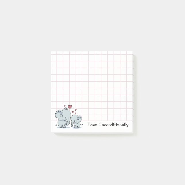 Post-it® Aimer les éléphants inconditionnels (Devant)