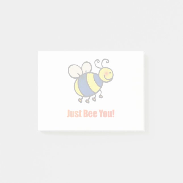Post-it® Aimez-Vous Heureux Abeille Caricature (Devant)