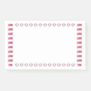 Post-it® Aimez-vous modèle romantique de note de coeurs