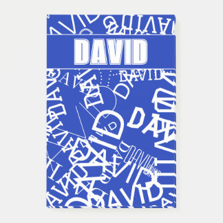 Post-it® Ajouter n'importe quel nom, nom collage En bleu &