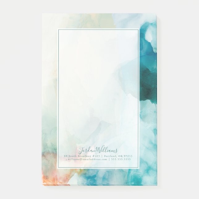 Post-it® Ajouter un nom | AversAversion - Aquarelle bleue (Devant)