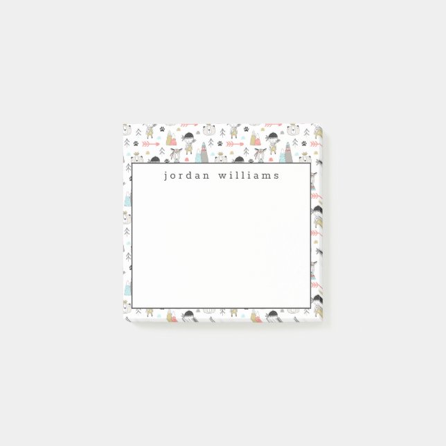 Post-it® Ajoutez vos animaux | mignons nommés de région (Devant)