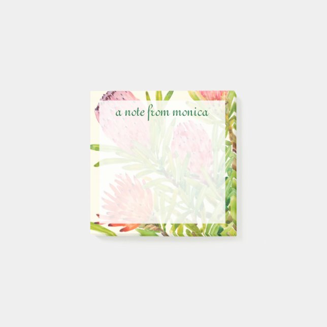 Post-it® Ajoutez vos fleurs tropicales d'aquarelle nommée (Devant)
