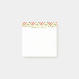 Post-it® Ajoutez votre arts populaires roses et verts  