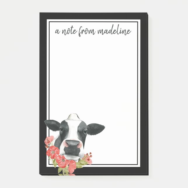 Post-it® Ajoutez votre ferme nommée de pavot de | - vache (Devant)