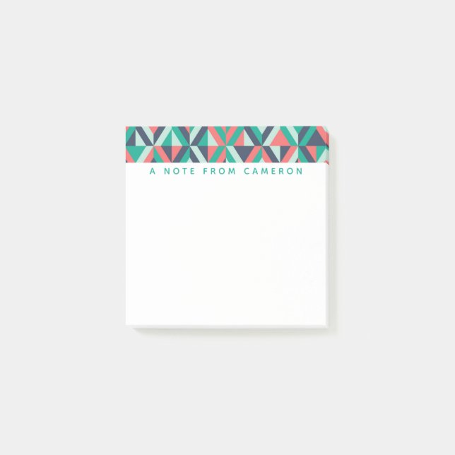 Post-it® Ajoutez votre géométrique moderne de la moitié du (Devant)