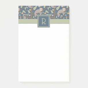 Post-it® Ajoutez votre motif floral mignon initial de
