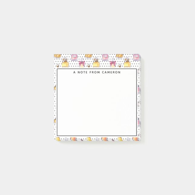 Post-it® Ajoutez votre motif nommé de bouteille de | Parfum (Devant)