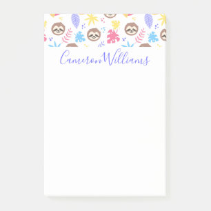 Post-it® Ajoutez votre motifs   tropicaux nommé de paresse