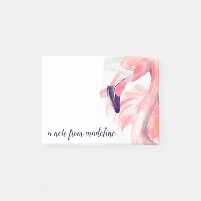 Post-it® Ajoutez votre nom | Flamant rose Pastel (Devant)