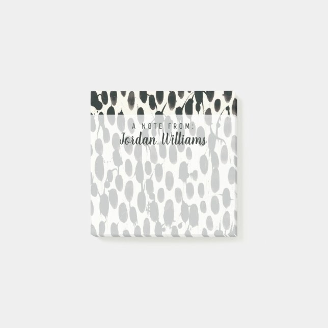 Post-it® Ajoutez votre nom | Invariable I | Aquarelle noire (Devant)