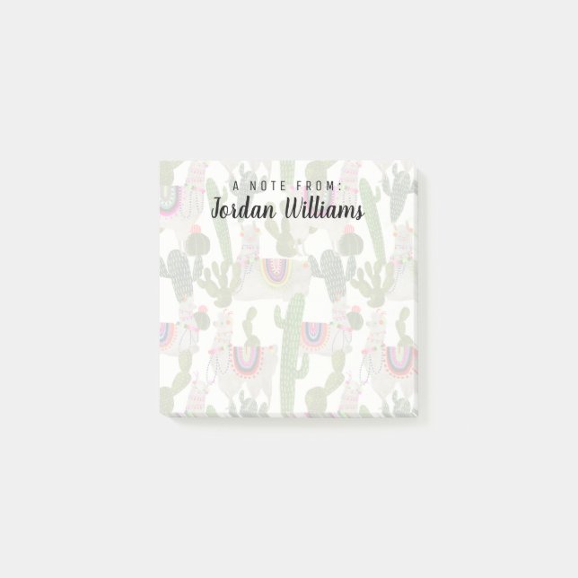 Post-it® Ajoutez votre nom | Llamarama Collection Motif (Devant)