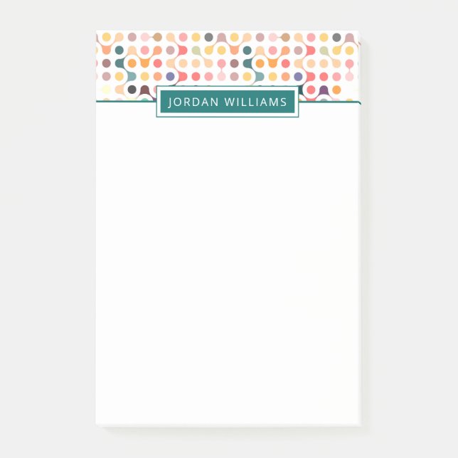 Post-it® Ajoutez votre nom | Motif de structure moléculaire (Devant)
