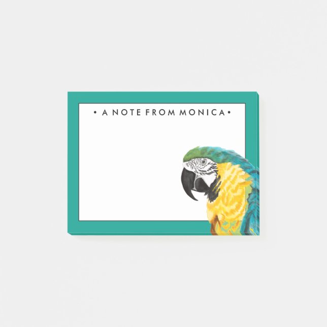 Post-it® Ajoutez votre nom | Oiseau de perroquet tropical (Devant)