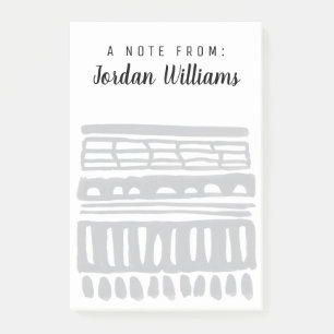 Post-it® Ajoutez votre nom Weft I Aquarelle noire moder