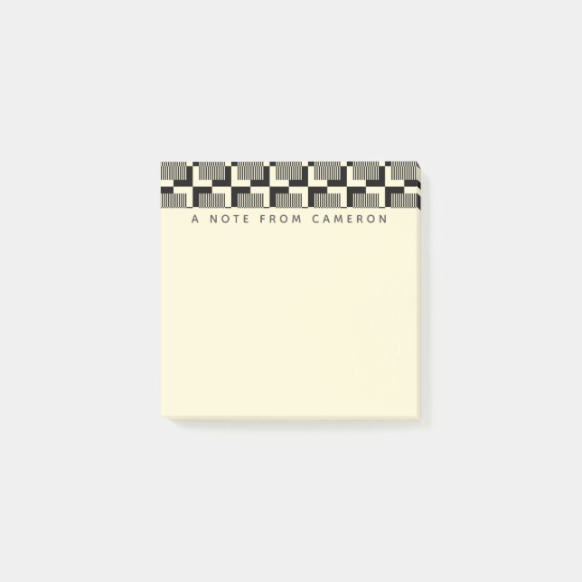 Post-it® Ajoutez votre | rétros motifs noirs et bronzages (Devant)